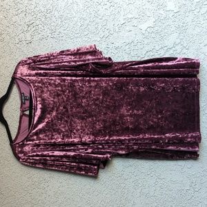 NWT Lane Bryant Crushed Velvet Flutter Sleeve Short Sleeve Top Deep Berry 26/28